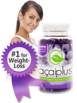 Bottle of AcaiPlus+ Fat Burner Supplement.
